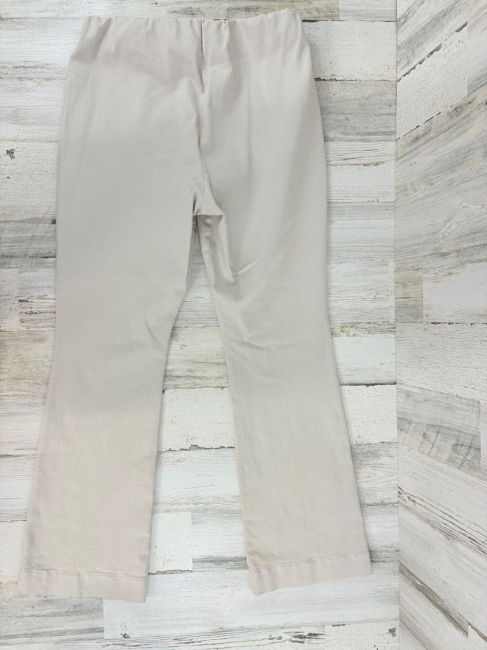 Ann Mashburn Faye Flare Cropped Pants Womens M Khaki Stretch Pants Natural - Picture 8 of 14